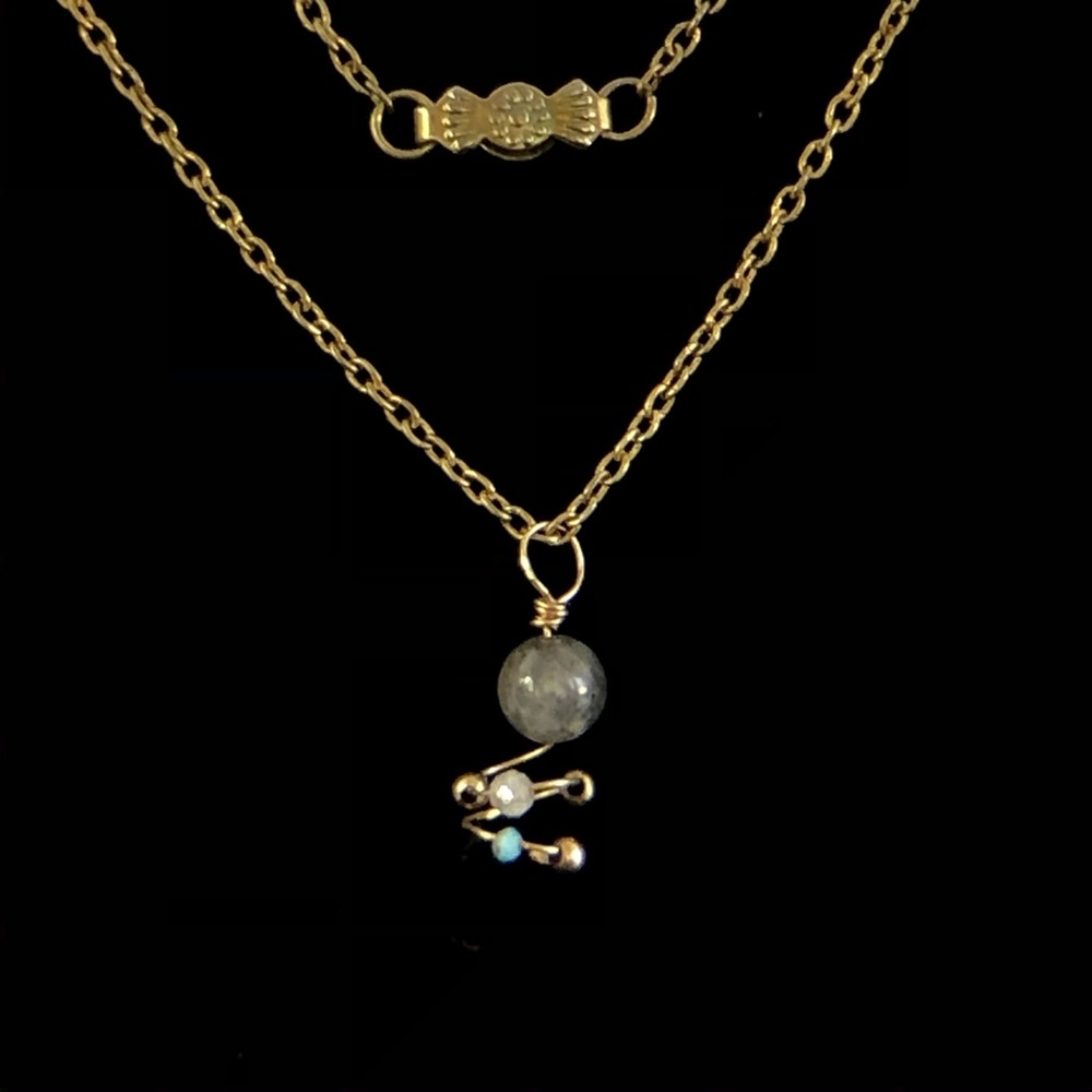 14k gold Filled Natural labradorite pendant